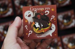 FREE SHIPPING Hutao Genshin impact inspired hard enamel oin