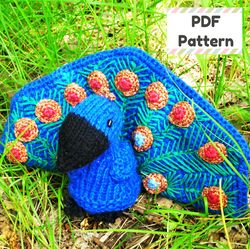 Crochet peacock pattern, Knit peacock pattern, Peacock amigurumi pattern, Peacock knitting pattern, Bird amigurumi