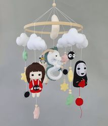 Crib baby mobile Studio Ghibli nursery decor