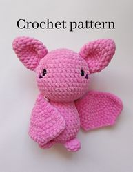 Crochet bat plush, bat pattern, amigurumi bat pattern, crochet bat plushie