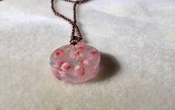 Real dry flowers resin necklace