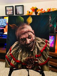 Original Twisty oil art, American horror story, AHS Freak Show, Twisty the clown, Horror clown