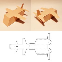airplane box template, plane box, paper plane, paper airplane, airplane gift box, svg, dxf, pdf, cricut, silhouette, a3