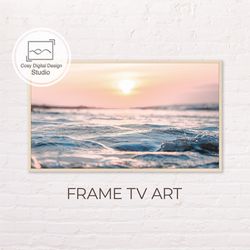 Samsung Frame TV Art | Beach Landscape in Pastel Colors for The Frame TV | Digital Art Frame Tv | Instant Download