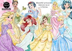 Princess watercolor clip art, Princess PNG download, Princess download PNG. princess digital image PNG