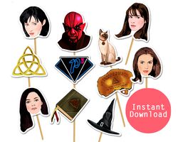Charmed tv show - Witches cupcake toppers - Halloween party decor