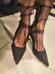 Sheer Mesh Socks for Woman | Tulle Socks Patterned Nylon | Black Mesh Socks Transparent