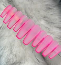 Fake nails Neon Matt sets by Kira B | Custom nails | Press on nails | Glue on nails