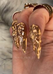 Fake nails Golds Sets by Kira B | Glue on nails | Press on nails