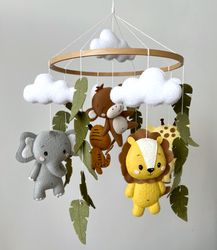 Safari crib mobile Safari nursery decor