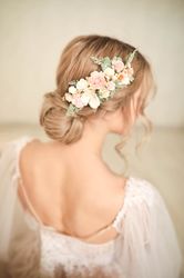 Blush Bridal hair comb, Wedding flower hairpiece, Flower Hair comb, Wedding hairpiece, Bridal hairpiece, Flower headpiec