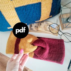 Gryffindor Headband knitting pattern pdf Headband pdf knitting patterns Earwarmers knit patterns Griyfindor headband