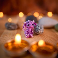 tiny dragon. small toy amigurumi. tiny dragon crochet. fantasy miniature animal. little beautiful dragon.