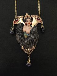 Bird Sirin Slavic Amulet, Female Protective Talisman