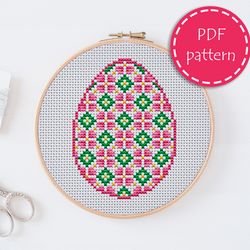 LP0130 Easter cross stitch pattern for begginer - Eatser egg xstitch pattern in PDF format - Instant download