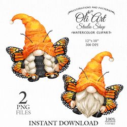 Butterfly gnome clipart. Clip art png, cute characters, hand drawn graphics