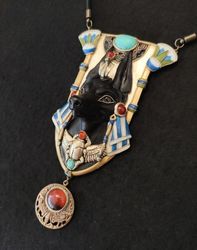 Anubis necklace, Egyptian jewelry, Ethnic necklace, Anubis pendant, Anubis jewelry