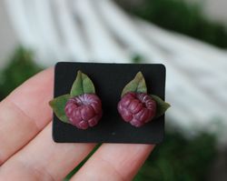 Summer earrings, raspberry earrings
