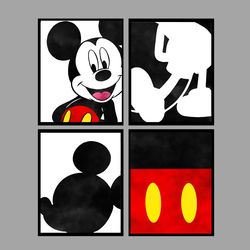 Mickey Mouse Set Disney Art Print Digital Files decor nursery room watercolor