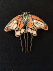 Large Orange Monarch Butterfly pin,Large Butterfly hairpin,summer hairpin