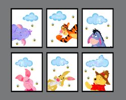 Winnie the Pooh Disney Set Art Print Digital Files nursery room watercolor