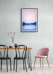 Pink Wall art, Pink and Blue wall art, Soft wall art, Pink Pastel wall art, Abstract Wall Art, Pink Sky Print, Blue Fore
