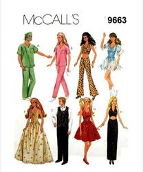 Barbie clothes Patterns Mc Calls 9663 PDF