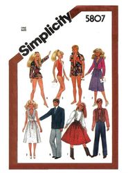 Barbie clothes pattern Simplicity 5807 PDF