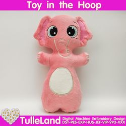 Elephant stuffed toy ITH Pattern In The Hoop Machine embroidery design