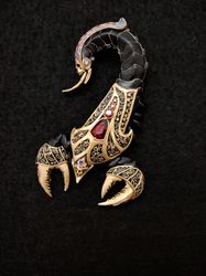Scorpion brooch, Gold Scorpion, Scorpion Jewelry, Brooch insect, Scorpion