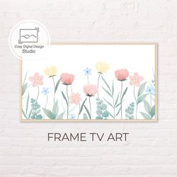 Samsung Frame TV Art | Watercolor Flowers Spring Composition Art For The Frame TV | Digital Art Frame Tv