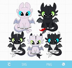 SVG dragons family, Toothless & Light fury svg, Night light fury svg layered, How to train your dragon, Toothless svg