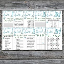 21st Birthday Party Games bundle,Adult birthday games package,Printable Birthday Games,INSTANT DOWNLOAD