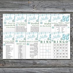25th Birthday Party Games bundle,Adult birthday games package,Printable Birthday Games,INSTANT DOWNLOAD