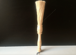 Hand-made carved sprinkling brush. Wood, carving, natural fibers. Size: 1.8''x12.4'' (4.5x32 cm).