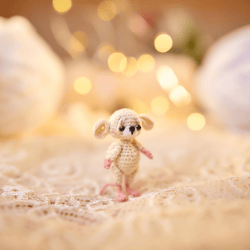 Miniature mouse figurine, crochet mouse, tiny mouse, cute crochet animal, toy for doll, collection mouse toy, handmade.