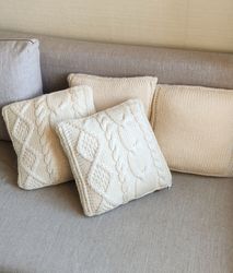Pillow case Handmade cushion in milky colour