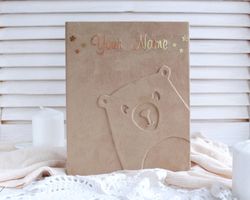 Personalized baby photo album 4x6, custom memory book, baby shower gift, first year photo album, nursery decor