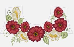 August red flowers 4 Designs Machine Embroidery Design