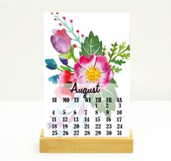 INSTANT DOWNLOAD/Mini Floral calendar 2023/Office planner/Desk Digital calendar/Printable watercolor flowers calendar