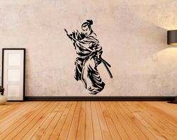 Samurai Warrior With A Sword, Japanese Martial Art Car Sticker Wall Sticker Vinyl Decal Mural Art Decor