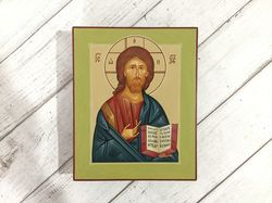 Jesus Christ | Hand-painted icon | Religious gift | Orthodox icon | Christian gift | Byzantine icon
