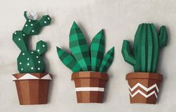 set of three cactuses,pattern PDF DXF SVG Studio