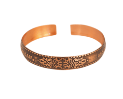 copper bracelet with prayer, width-10 mm | bangle bracelet