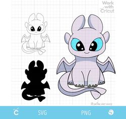 Dragon SVG Light fury Svg How to train your dragon Svg Baby Dragons Clipart Light Dragon Png SVG cut file
