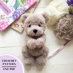 Crochet PATTERN teddy bear toys. Amigurumi plush pattern animals.