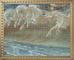 PDF Counted Vintage Cross Stitch Pattern | Horses of Neptune | Walter Crane 1892