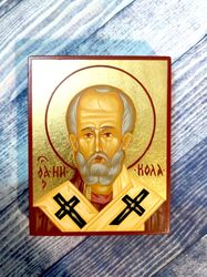 Nicholas the Wonderworker | Hand-painted icon | Christian icon | Christian gift | Orthodox icon | Byzantine icon
