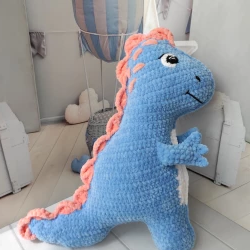 pillow for children, interior pillow, crochet pillow dinosaur