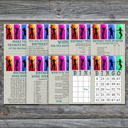 Dance party Birthday Party Games bundle,Adult birthday games package,Printable Birthday Games,INSTANT DOWNLOAD